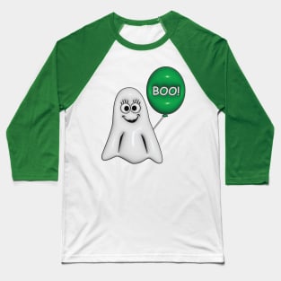 Girl Ghost with Green Balloon Baseball T-Shirt